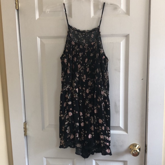 Black and Pink Floral Romper - Picture 2 of 5